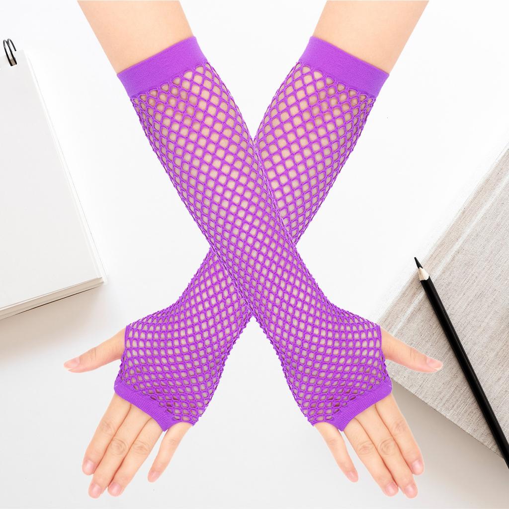 Long Fishnet Gloves, Sexy Stretch Gloves For Nightclubs, Punk Gloves, European And American Openwork Mesh Gloves