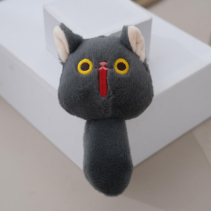 

Cuddly And Cute Plush Cat Keychain Adorable Stuffed Animal Accessory Bag Gray Cat