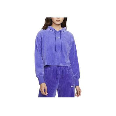 Felpa con cappuccio pullover da donna con stampa logo a tinta unita Viola DQ5928-430