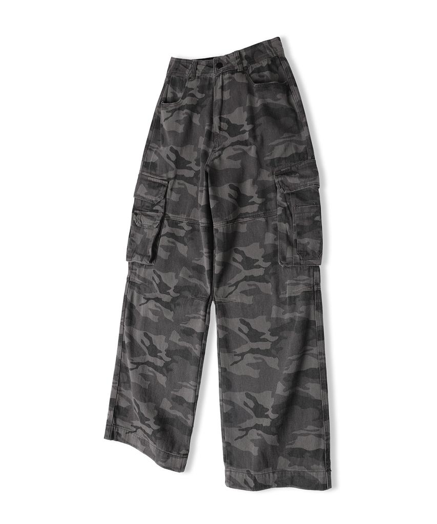 ZENDUST Army Wide Cargo Pants Black Camo
