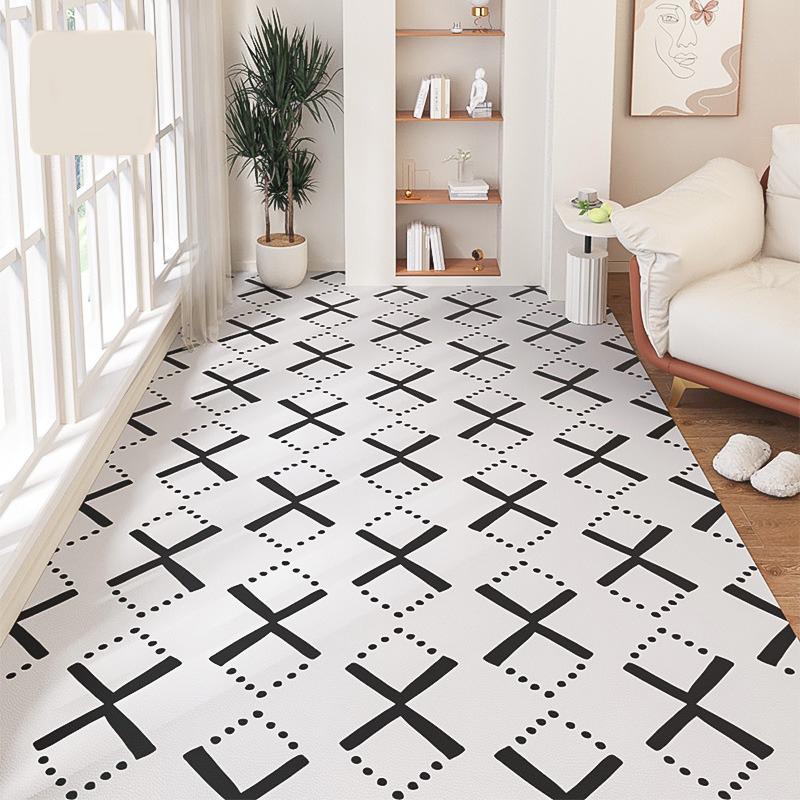 Carpet for Balcony Waterproof Floor Mat Large Pvc Leather Non-slip Foot Mats Green Pattern Classic Kitchen Home Decoration Rug