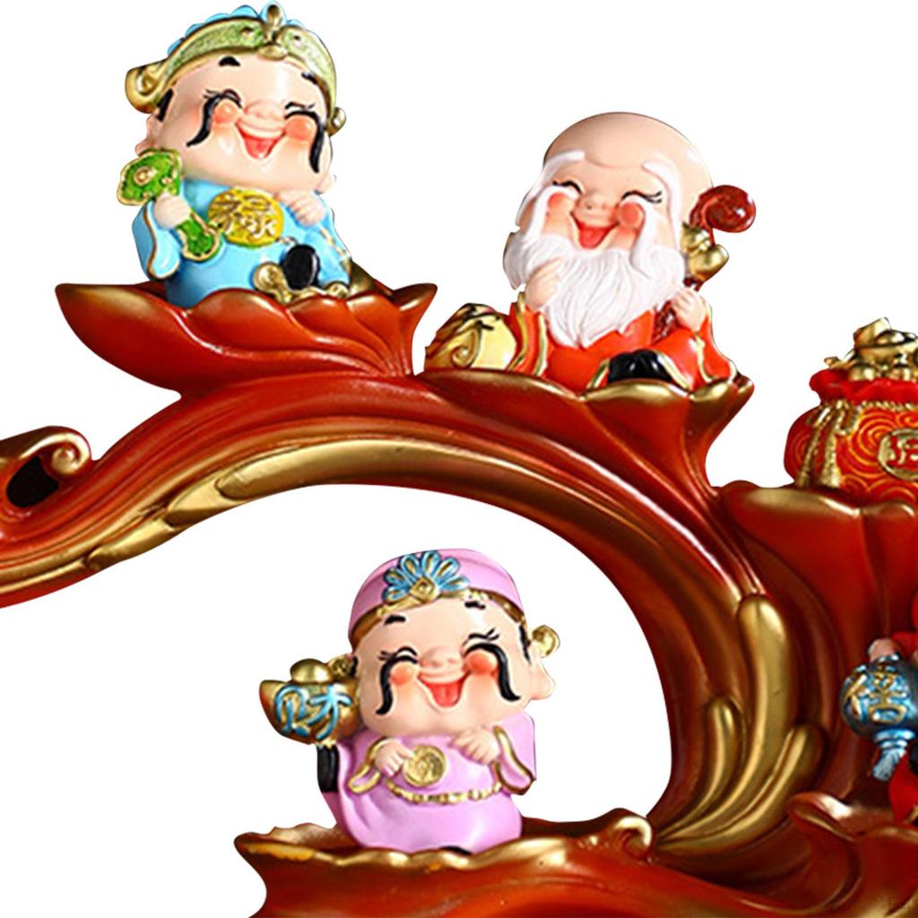God of Figure Wealth Statue Fengshui Creative Mini Desktop Ornament for Table Bedroom