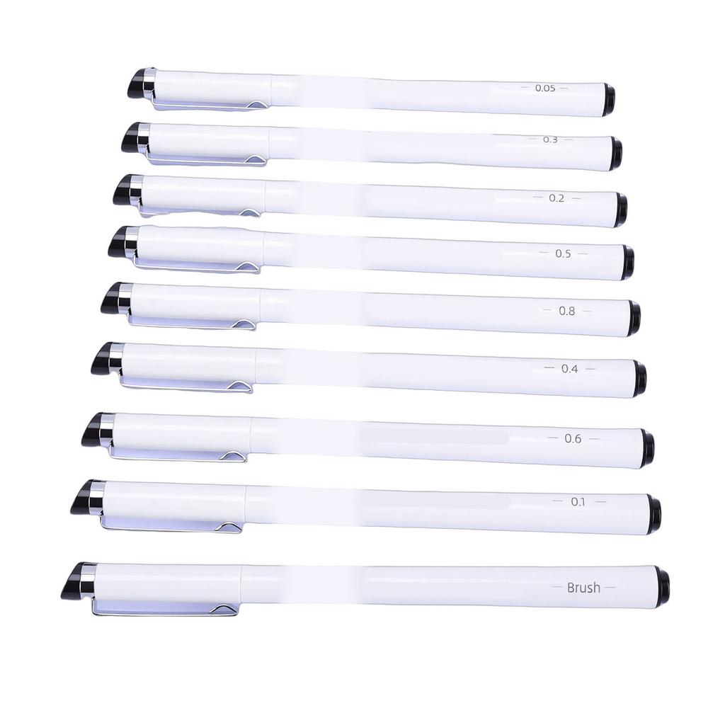 9 Pcs Micro Pen Set Black Water Proof Fineliner Pen for Drawing Sketch Comics Watercolor Calligraphy