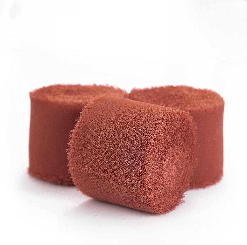 Nastro di Chiffon con Bordo Strappato per Biglietti con Fiori Freschi e Decorazioni per Regali di Matrimonio