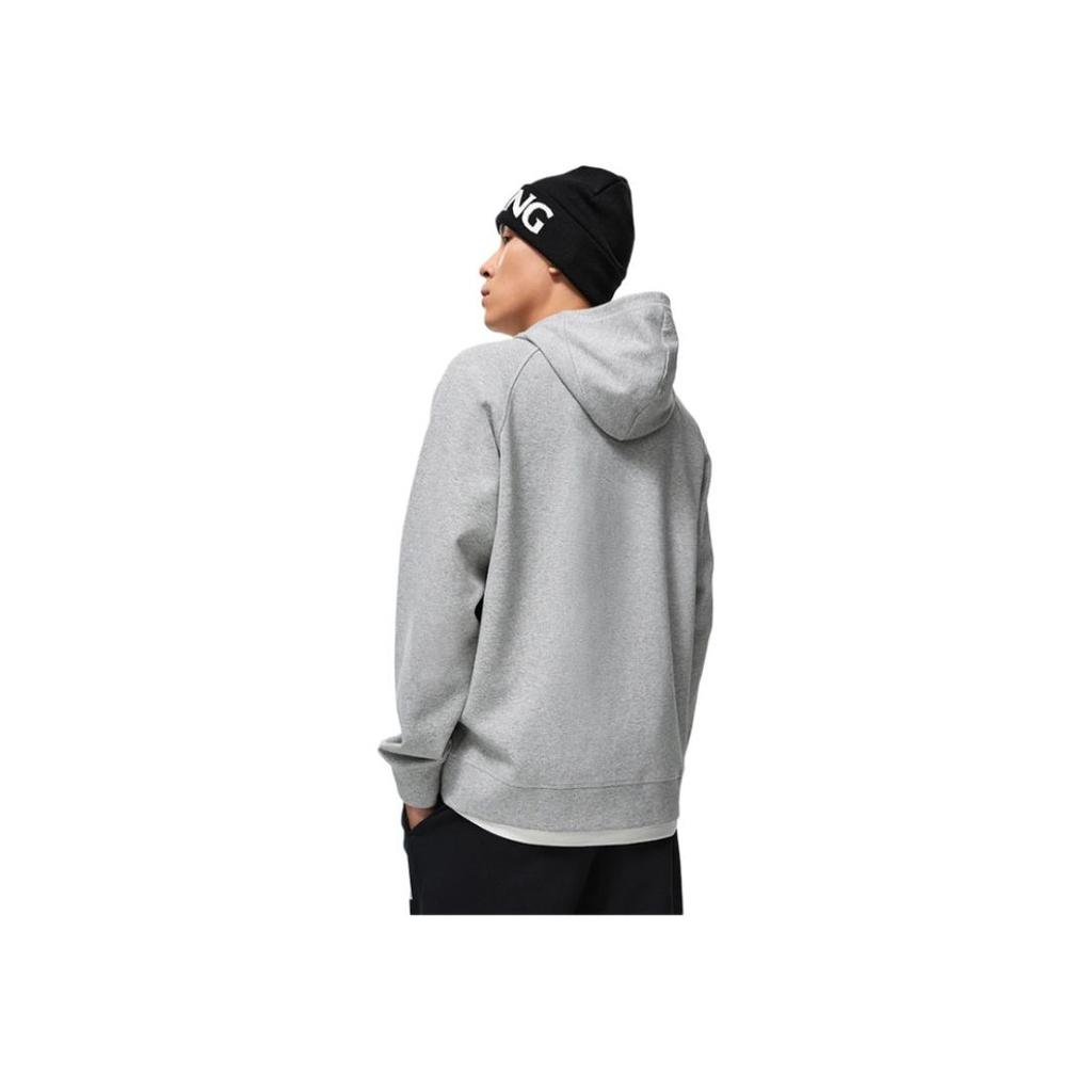 Li Ning Badfive Letter Print Pullover Sweatshirt Unisex Sweatshirt Flower-Gray AWDT887-2