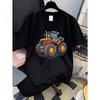 European Sizes Boys' T-shirt Tractor Farm Vehicle Agricultural, Ideal for Outdoor Activities, Soft Knitted Top, Comfortable And Breathable