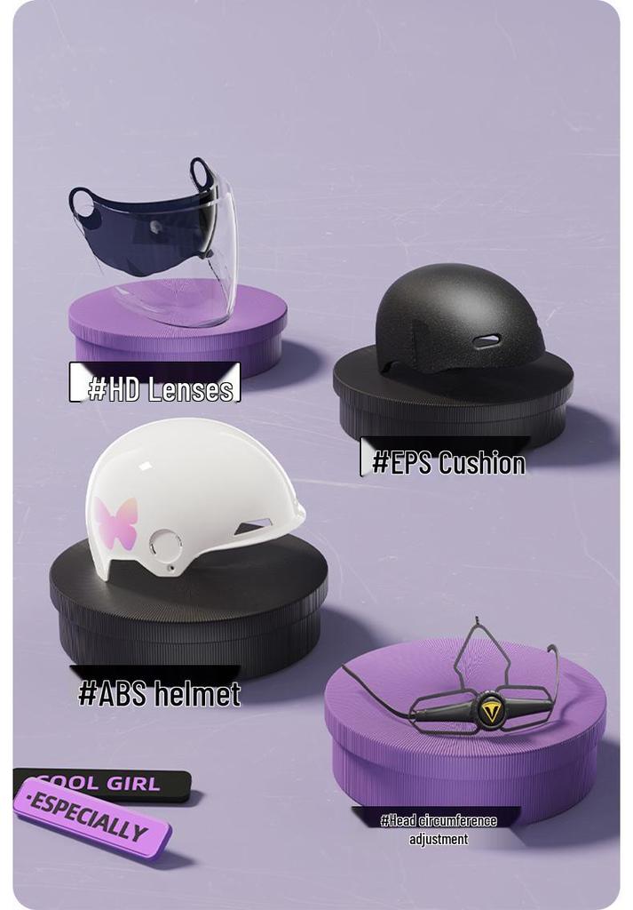 3C Certified Women's Electric Vehicle Helmet: Retro, All-Season, Winter Warmth for Motorcycles & Scooters
