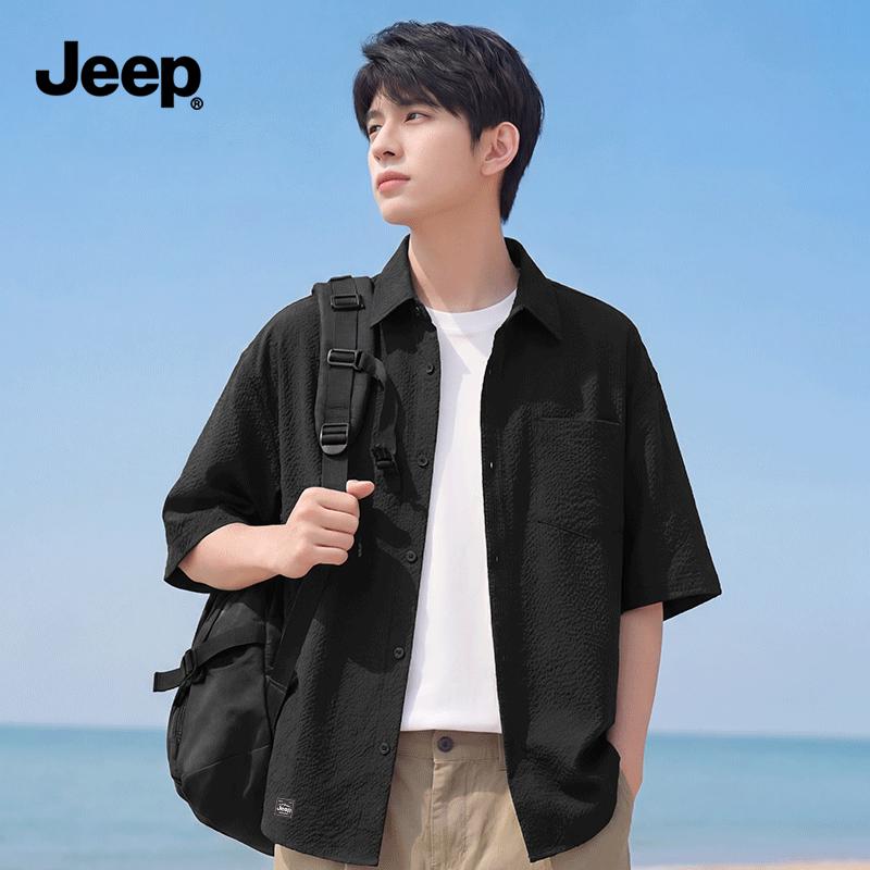 JEEP Men s Summer Three-Proof Breathable Short Sleeve Shirt L