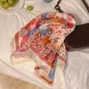 70cm Eleganter Kopftuch Quadratisches Bandana Schal Kopftuch für Damen mit Blumenmustern für verschiedene Anlässe Fotografie