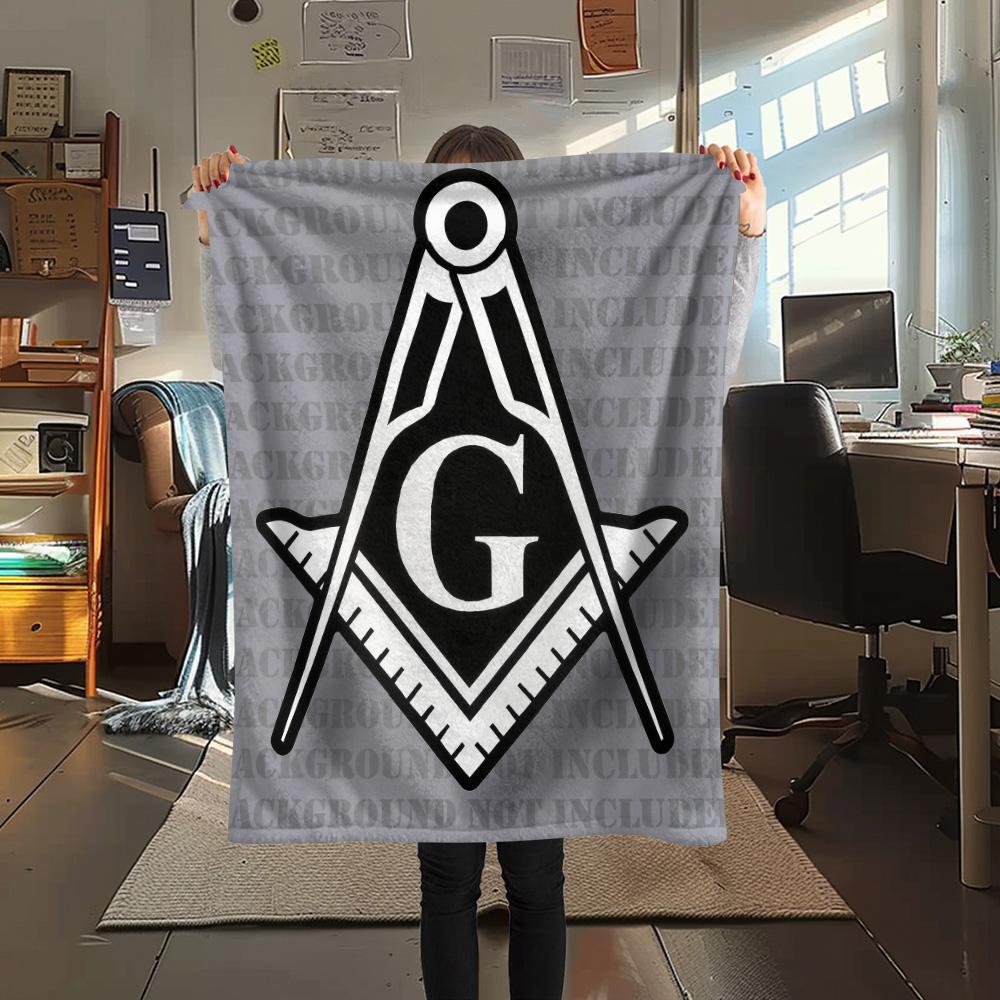 Freemasonry  Print Flannel Blanket, High Quality Comfortable for All Seasons, Home Decor, Warmth and Comfort