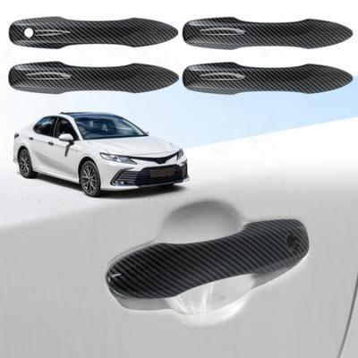 Door Handle Cover Protector for Toyota Camry Corolla 19-25 Carbon Fiber Black