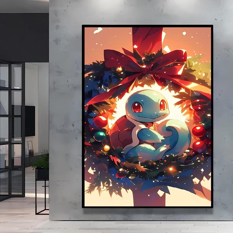 Canvas Wall Art Pokemon Pikachu Poster Prints Cute Cartoon Character Picture Classic Living Room Home Decoration Christmas Gift