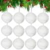 6cm Plush Christmas Ornament Ball - Faux Rabbit Fur with Hanging Rope for Festive Decor