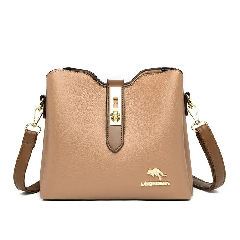 Genuine Soft Leather Brand Women's High Quality Small Shoulder Bags  Luxury Fashion Ladies Crossbody Bags