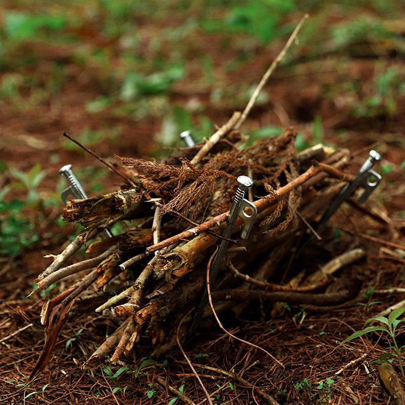 5pcs 20-40CM Metallic Tent Pegs Cast Iron Stakes for Outdoor Canopy Sunshade Accessories