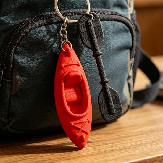Schlüsselanhänger Anhänger 3D Kajak Form Sport Schlüsselanhänger Wassersport Enthusiasten Schlüsselanhänger Tragbares Dekompressionsspielzeug