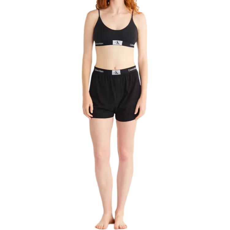 Calvin Klein Ss23 Logo a Lettere Orlo Reggiseno Intimo Donna Nero QF7216-UB1