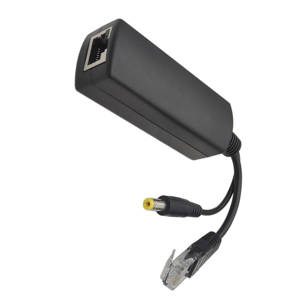 Efficiency PoE Splitter POE StepUps Transform Adapter, RJ45 52V/48V Output, 9-24V DC5.5x2.1mm Input,Wide Compatibility