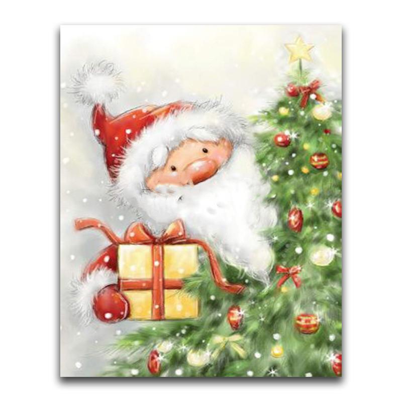 5D DIY Diamond Painting Happy Santa Claus Diamond Embroidery Cross Stitch Kit Full Rhinestone Mosaic Home Decor