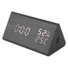 Wooden Digital Alarm Clocks LED Display Temperature Humidity Alarm Clocks for Bedside Bedroom Dormit