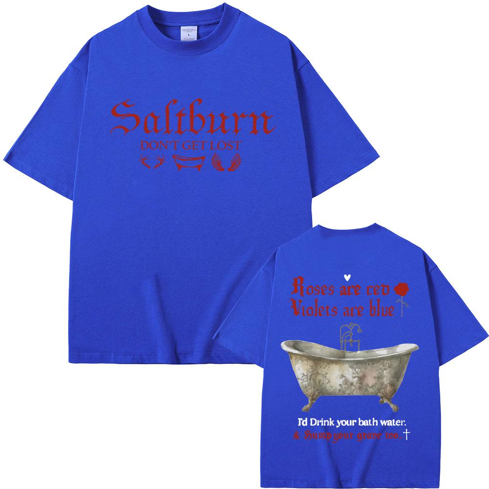 Movie Saltburn Don't Get Lost Graphic T-shirts Unisex Unisex Cotton Oversized T Shirt Unisex's Fashion Vintage Tshirt Trend Streetwear