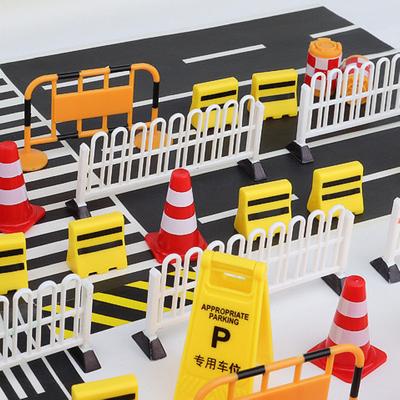 10pcs Mini Traffic Signs Roadblock Toy for Kids Construction Car Theme Party Traffic Cone Sport Training