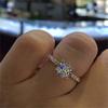Exquisite White Zircon Stones Ring Fashion Silver Color Engagement Rings for Women Bridal Wedding Jewelry Anniversary Gifts