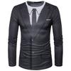 Women Faux Two Piece Suits Tops O Neck Long Sleeve 3d Print T Shirt