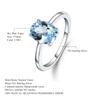 Abiding 4 Prong Oval Solitaire Ring Natural Blue Topaz Gemstone Jewellery 925 Sterling Silver Engagement Ring Women