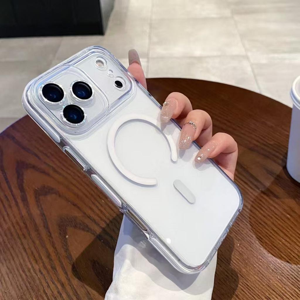 Eiskristall Geeignet für IPhone17proMax Magnetische Handyhülle Apple 16 Hawk Objektivfolie 15 Transparente Sturzsichere Hülle