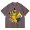 230 Gsm 100% Cotton Pokemon V25 Pikachu Leo Print Unisex Heavy Cotton T Shirt