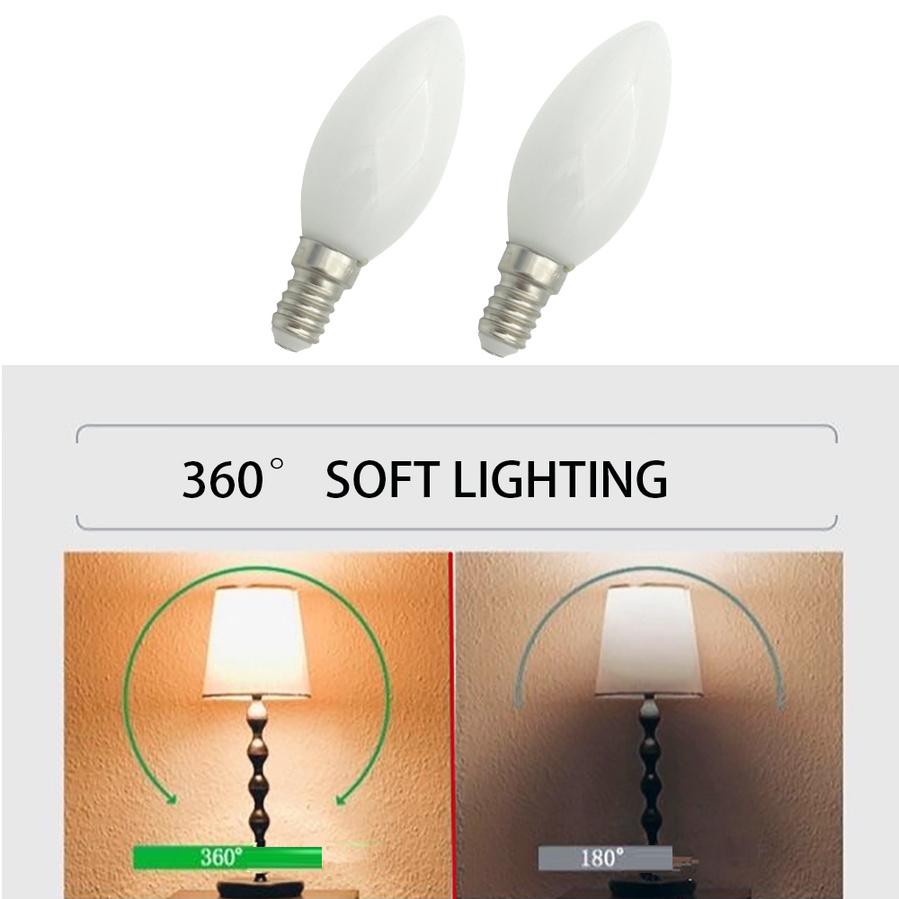 7W Retro LED Candle Filament Bulb C35 Frosted Light Bulb E12 E14 Dimmable Edison Screw Light Lamp Chandelier Warm White