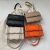 Korean Style Small Square Women's Crossbody Bag - 2025 Solid Color, Wave Pattern, Chain Shoulder, Simple Fashion.