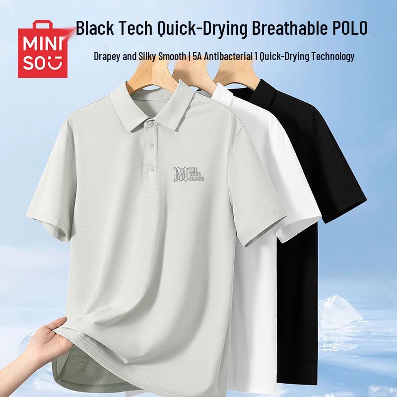 MINISO Men s Quick-Dry Breathable Casual Polo Shirt M