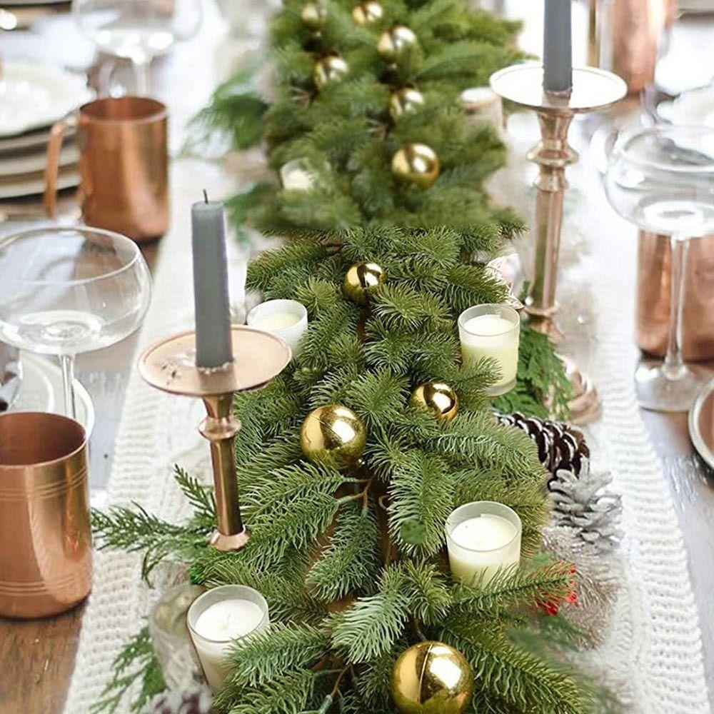 Green Artificial Pine Wreaths Pinecone Home Decoration Christmas Garland Xmas Tree Wedding Ornament Hanging Garland Rattan