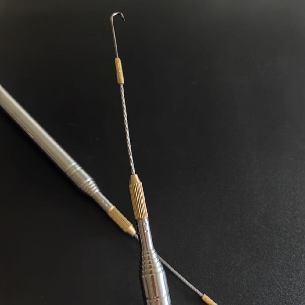 

360 degree rotation Long Fish Hook Telescopic Pole Ricefield Eel Hook 2025 Eel Hook 1.2m with 3 hook head