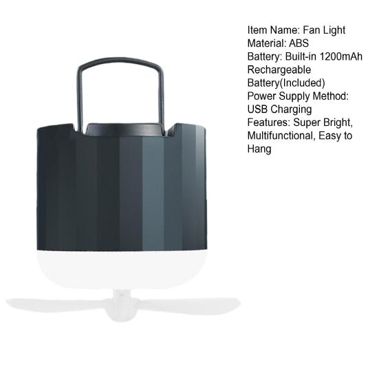 Venkovní kempingový ventilátor světlo přenosné lehké USB dobíjecí super jasné multifunkční závěsné stanové světlo turistika nouzová lucerna