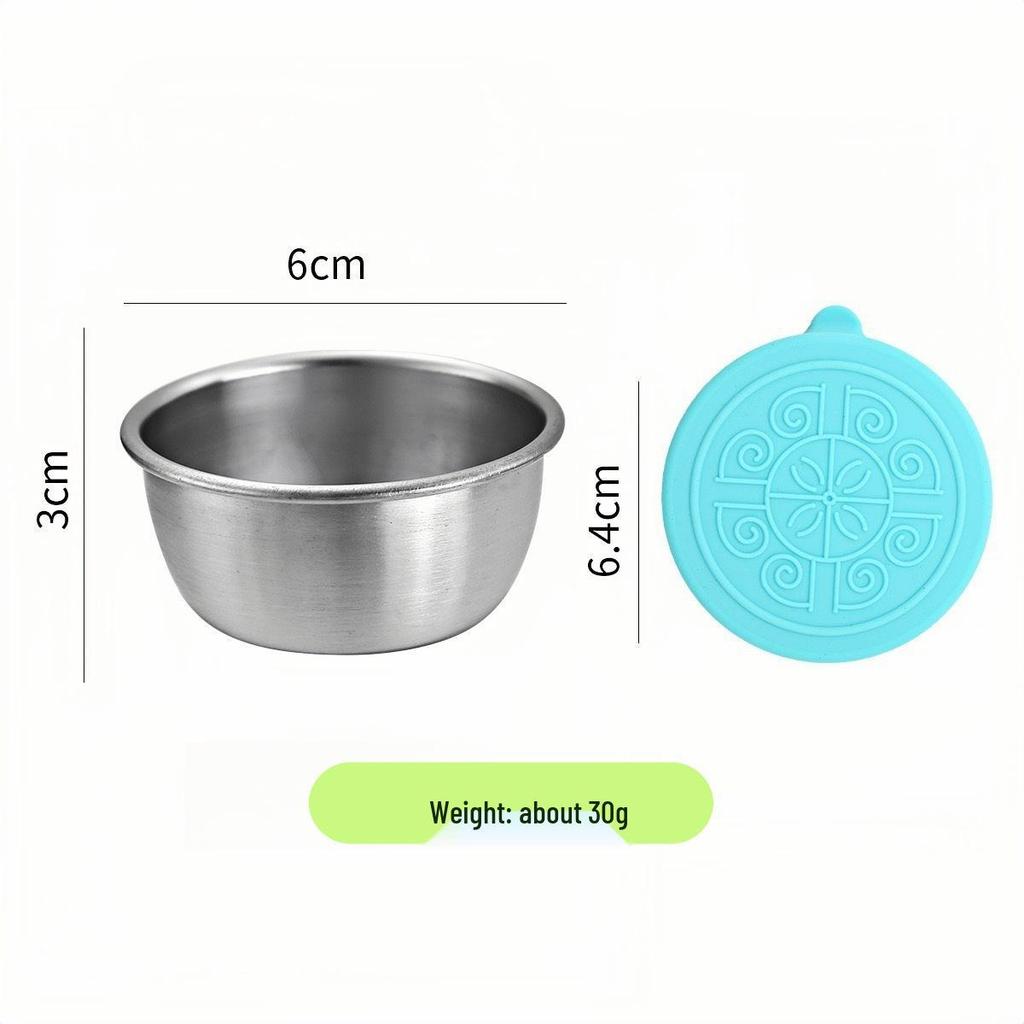 304 Stainless Steel Sauce Container with Silicone Lid, Sealed, for Outdoor Use and Seasoning.