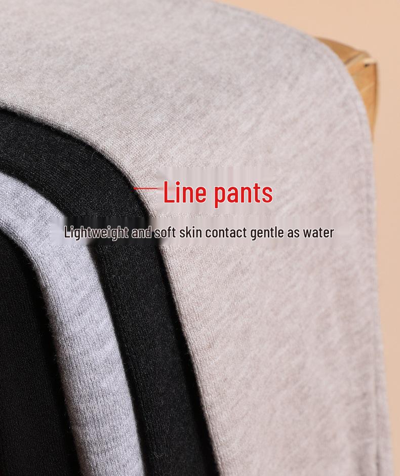 Unisex Thin Wool Knit Base Layer Pants: High Waist, Warm & Thick for Autumn/Winter