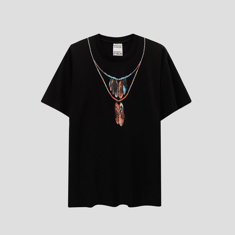MB Gradient Wings T Shirt Men Women Loose Casual Short Sleeve Tee