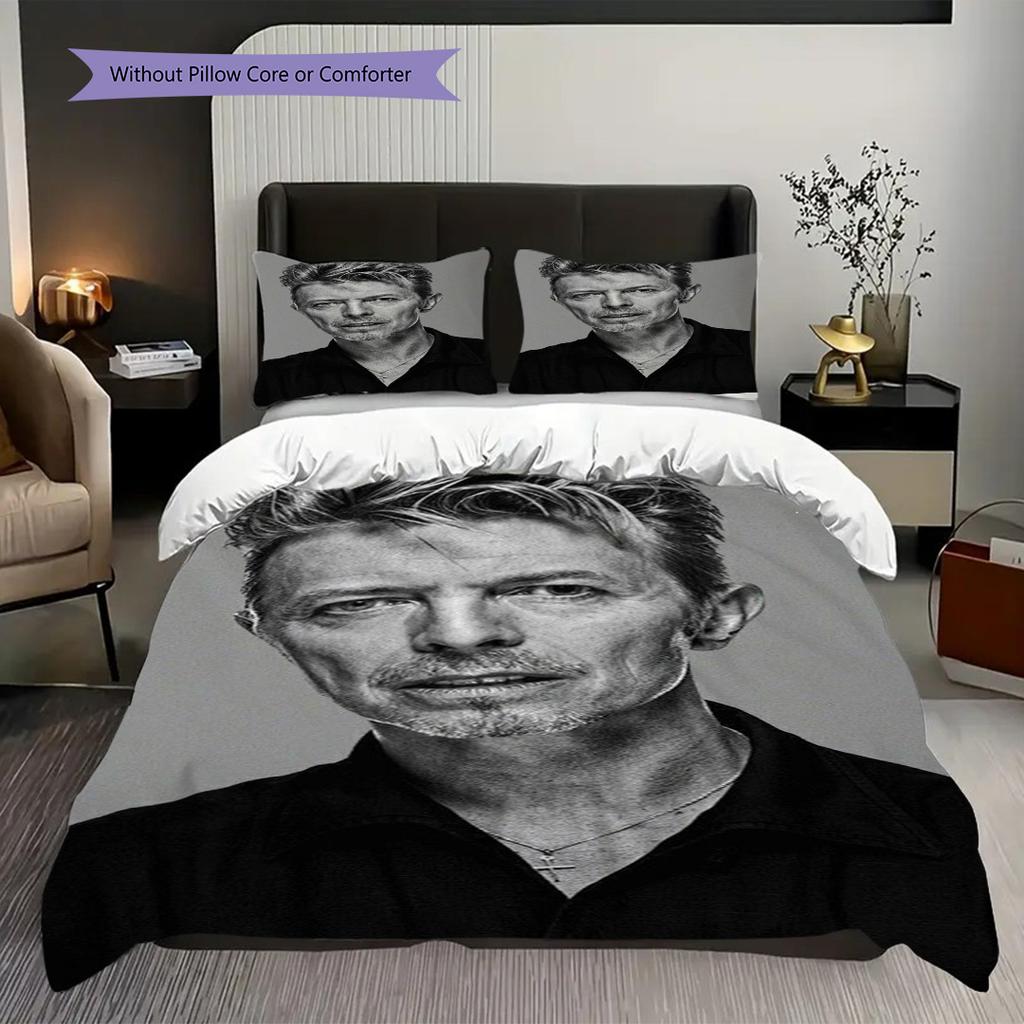 David Bowie Legend Threepiece Set 1 Duvet Cover 2 Pillowcase Without Core Bedding Set Soft And Comfortable Christmas Birthday Gift Bedding