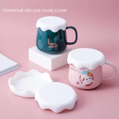 Couvercle de Tasse en Verre Couvercle de Mug en Silicone Couvercle Anti-poussière Anti-fuite pour Tasse à Eau Capuchon Universel pour Couvercle de Tasse Anti-poussière