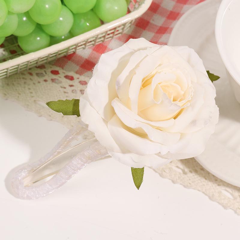 Romantic Rose Atmosphere Sweet Artificial Flower Hair Clip For Women Large Cute Duckbill Hair Accessory