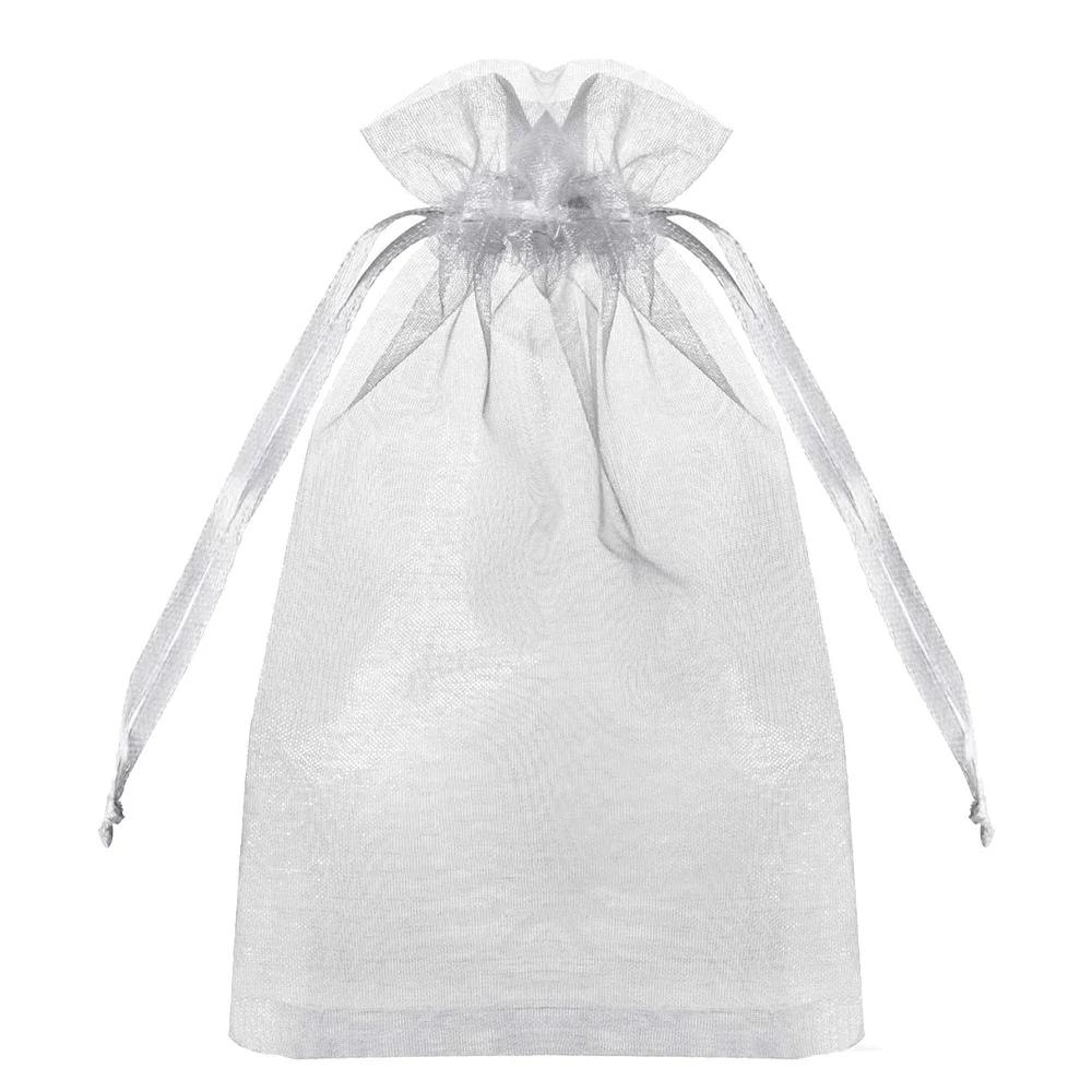 

100Pcs Sheer Organza Bags , Solid Wedding Party Favor Bags with Drawstring, Mesh Jewelry Gift Bags Christmas Candy Pouches 7x9cm&100pcs белый