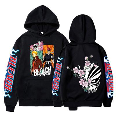 Hot Anime Bleach Kurosaki Ichigo Print Hoodie Manga Clothes Hip-Hop High Streetwear Sweatshirts Unisex Fashion Tracksuit Men