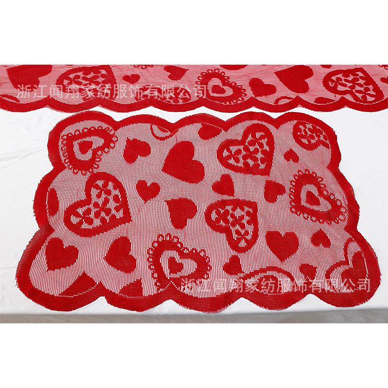Valentine s Day Red Heart Lace Table Runner and Placemat Set 1000+ pieces