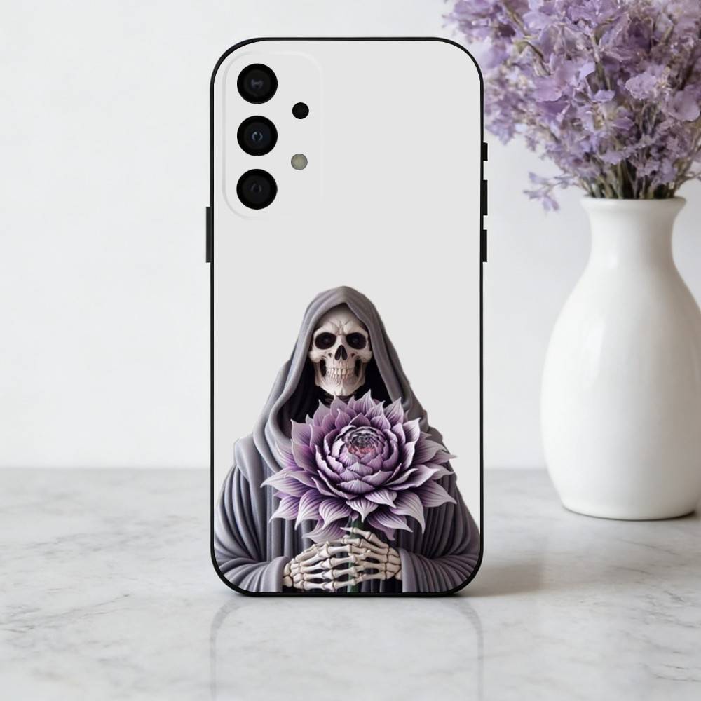 

S-Santa M-Muerte P-print Phone Case For Samsung Galaxy A73,A72,A71,A70,A53,A52,A51,Soft Silicone Black Cover Samsung a73 5g