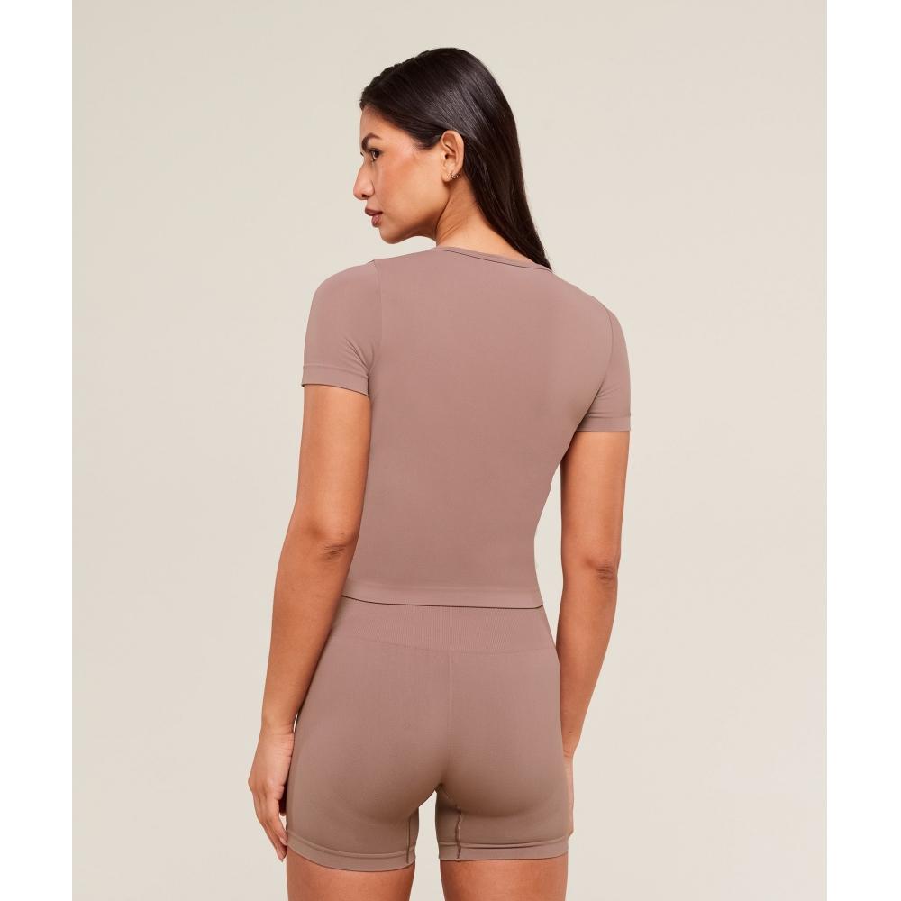 Gymshark Everyday Seamless Tight Fit Crew Neck Tee Chestnut Pink B3b1o Kcpn