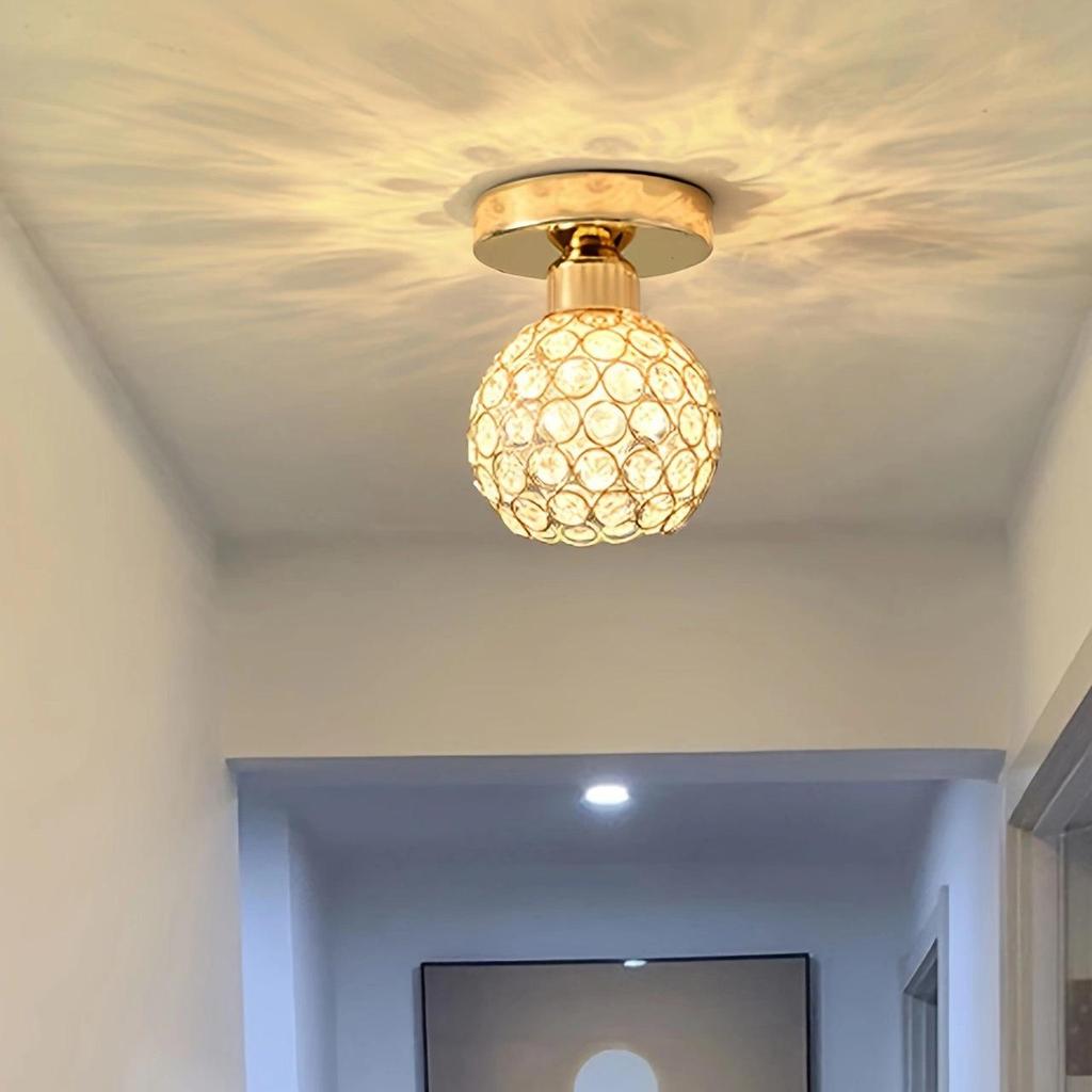 Modern Minimalist Crystal Bullseye Ceiling Light - Luxury Pendant for Living Room, Aisle, or Dining Area
