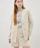 Olive Des Olive Linen Blend Collarless V-Neck Jacket Ow6Mj3010